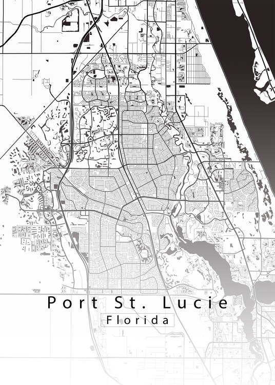Poster Port St. Lucie Florida City Map white