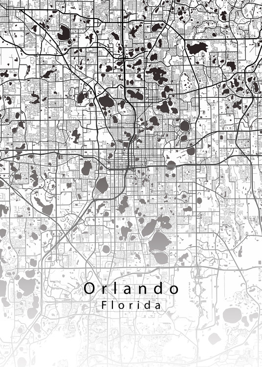 Poster Orlando Florida City Map white