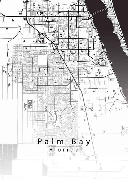 Poster Palm Bay Florida City Map white