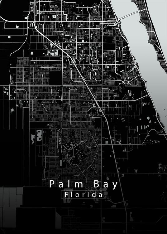 Juliste Palm Bay Florida City Map black