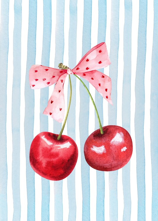 Poster Cherries and Bow