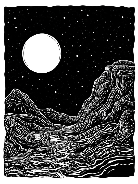 Poster Moonlit Path