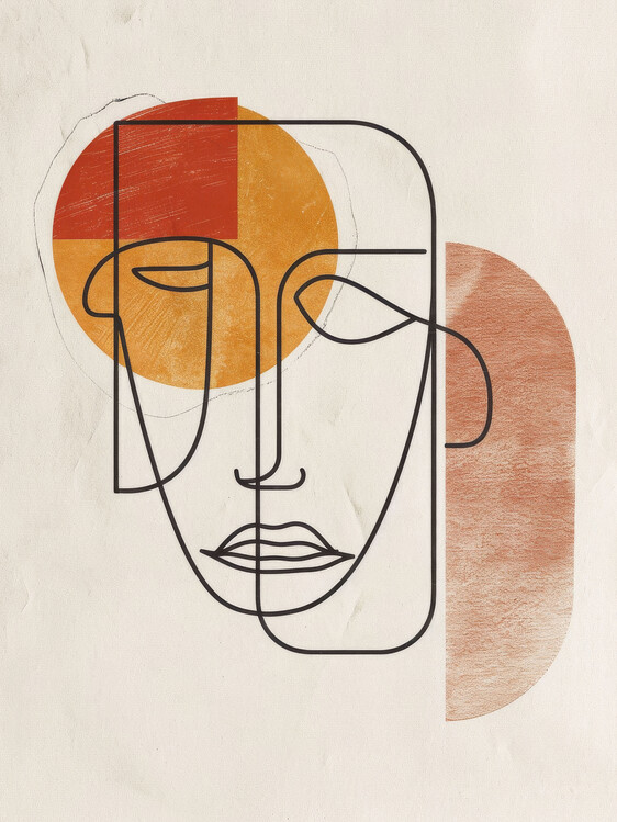 Poster One Line Art - Abstract Figure, Minimalist Wall Art decor