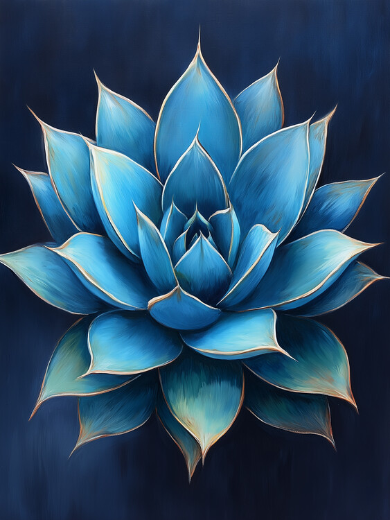 Plakát Agave Flower in Shades of Blue