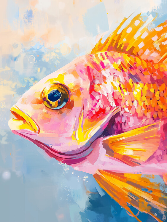 Plakát Tropical Fish in Colorful Splash