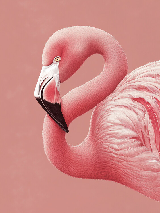 Poster Minimalist Pink Flamingo