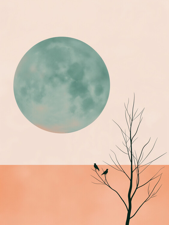 Plakát Birds Under the Pastel Moon 2