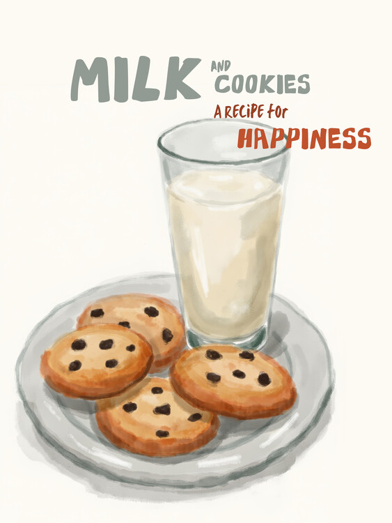 Poster Milk and cookies