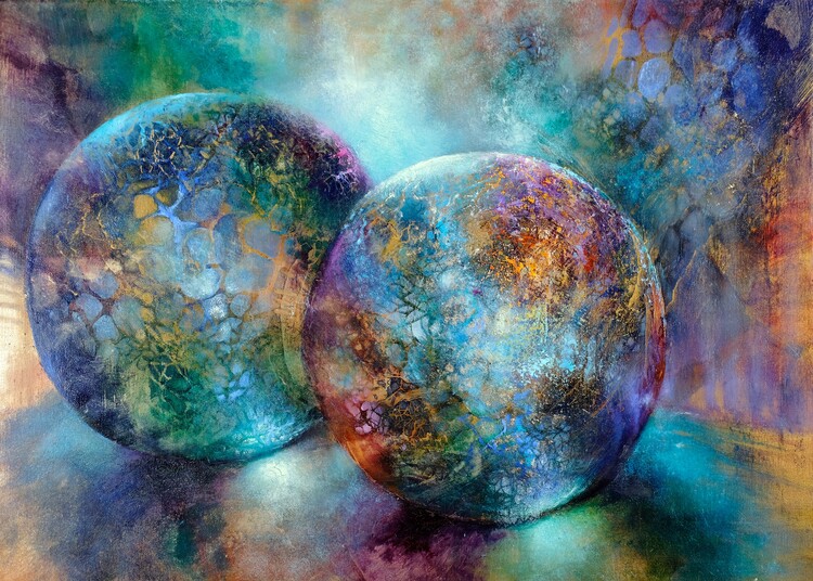 Poster Treasures - two blue marbles