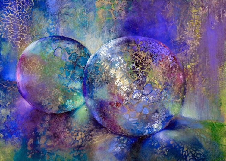 Poster Treasures - two marbles in purple