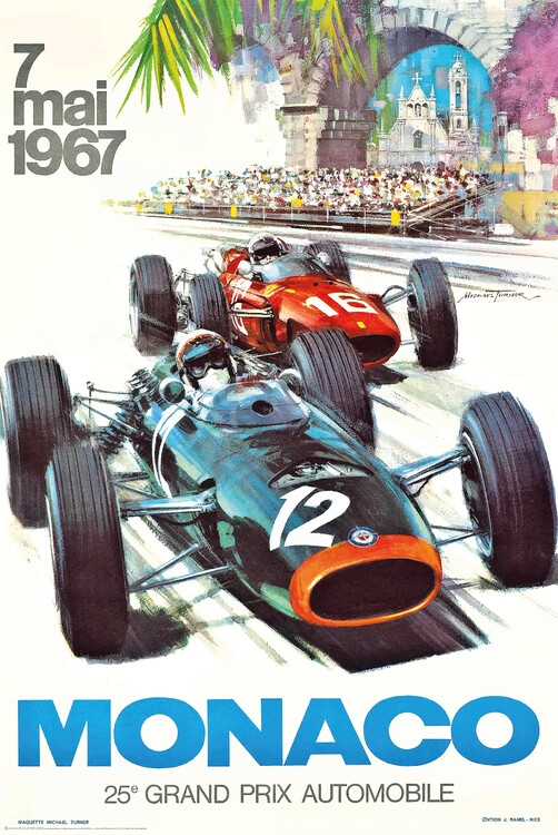 Poster 1967 Monaco Grand Prix Racing