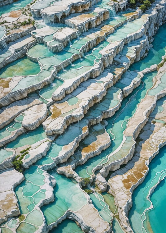 Плакат Pamukkale’s famous white travertine terraces