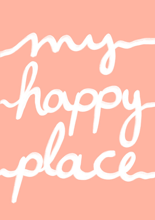 Poster Happy place rosé