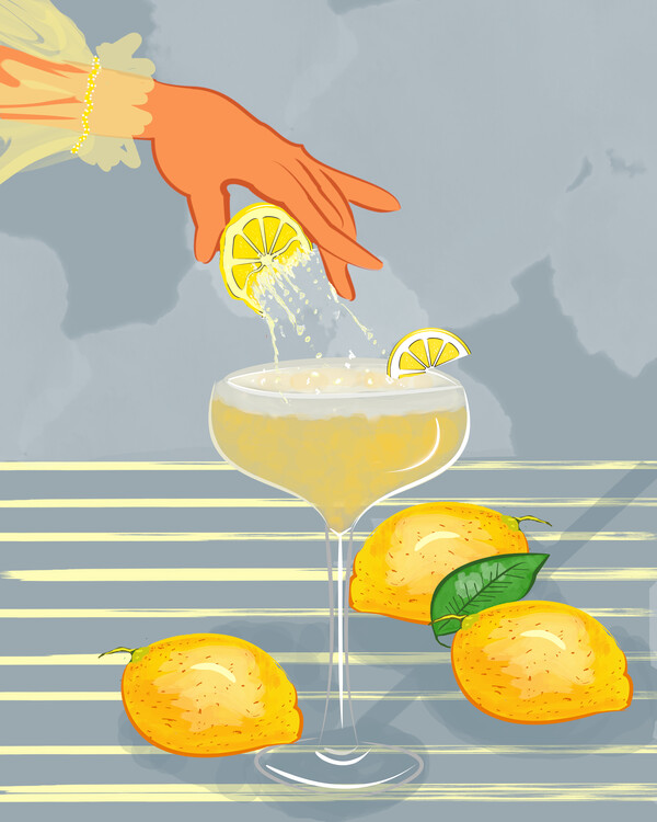 Plakát Gin Sour Cocktail