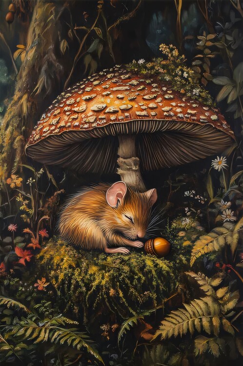 Плакат Dormouse & Mushroom