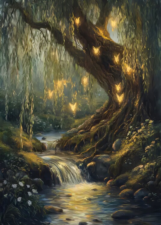 Canvas Print Willow Tree Fairies