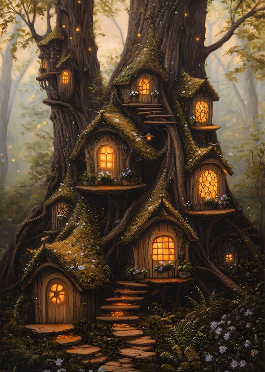 Плакат Fairy Tree Homes