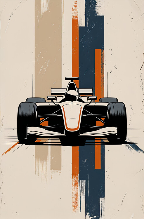 Poster Retro F1 Grand Prix Artwork – Bold Abstract Design