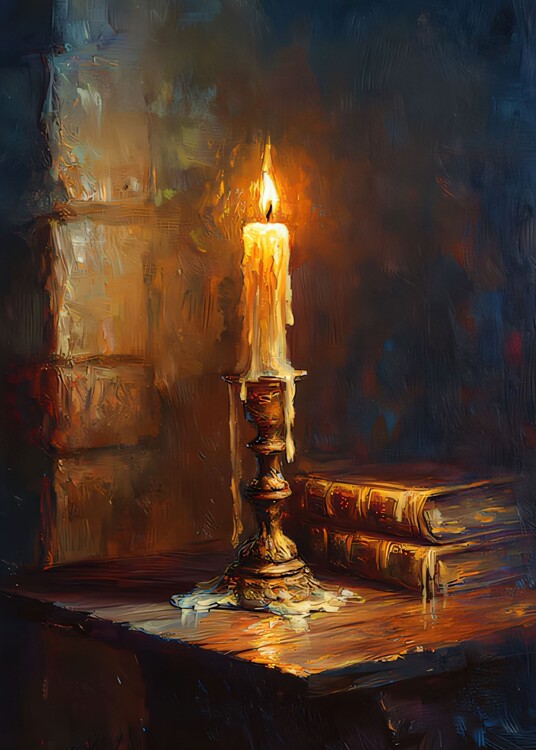 Плакат Books By Candlelight