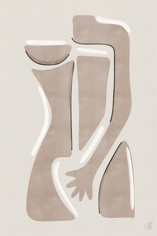 Poster Woman 5 - Pantone 2025 Mocha Mousse