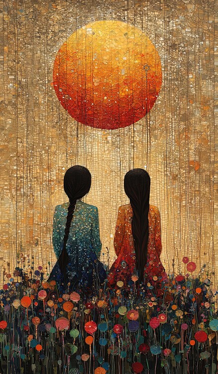 Poster circle_of_light_surrounding_two_friends