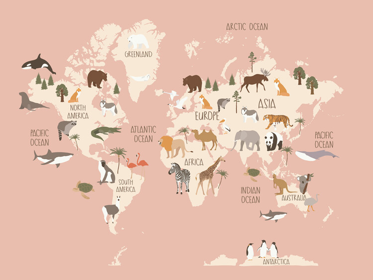 Poster Nursery world map