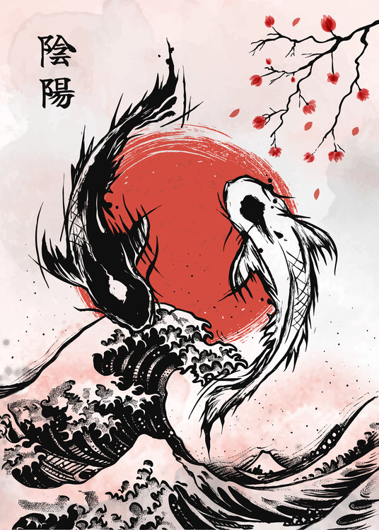Poster Koi Fish Yin Yang