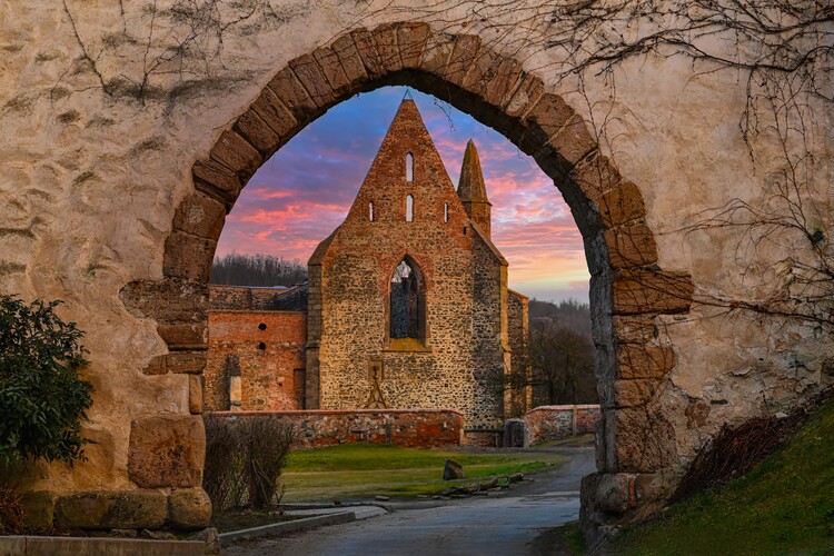 Plakát Beautiful old Rosa coeli monastery - Dolni Kounice-Czechia