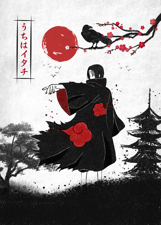 Canvas Print Red Moon Itachi