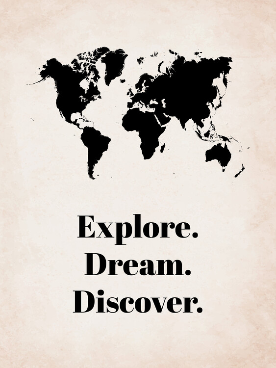 Poster Explore Dream Discover World Map
