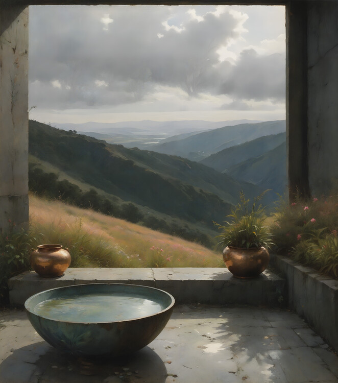 Plakat Terrace in the Clouds – Mountains in Tuscan Light