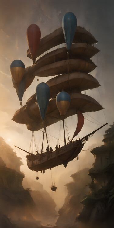 Plakat Celestial Frigate. A Romantic Flight Through Ballooned Skies