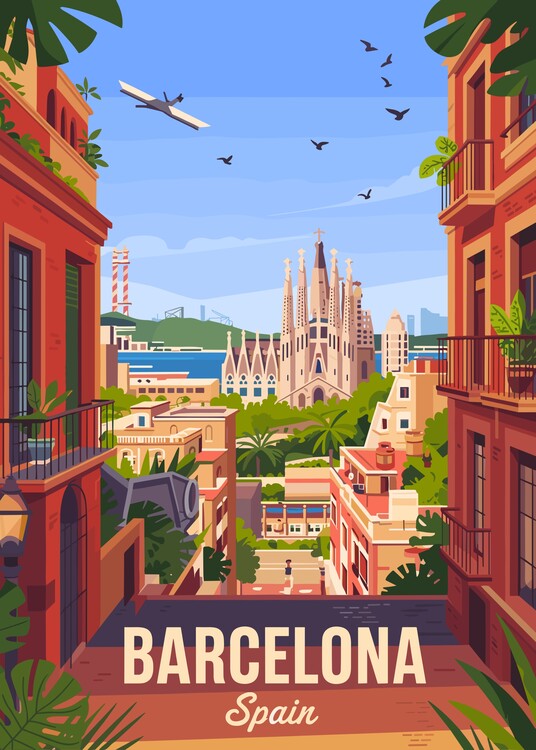 Poster Barcelona Spain Travel