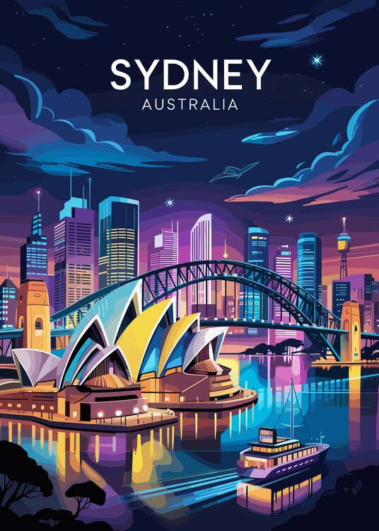 Poster Sydney Australia Night