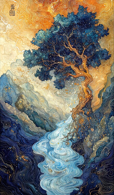 Canvas Print Flowing River