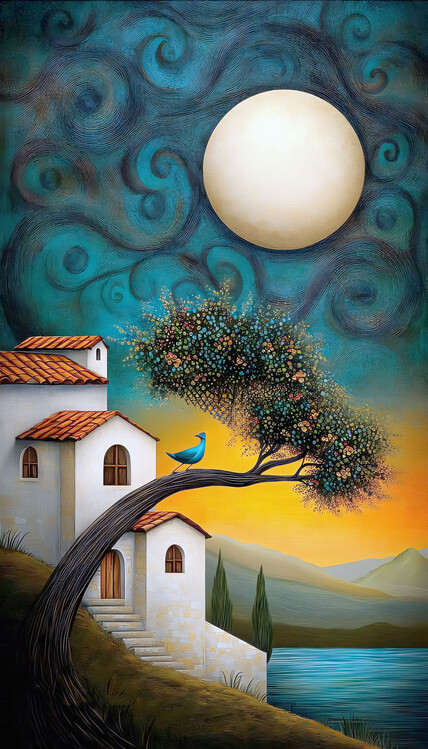 Plakat Naïve Summer Delight Charming Rural House in Countryside