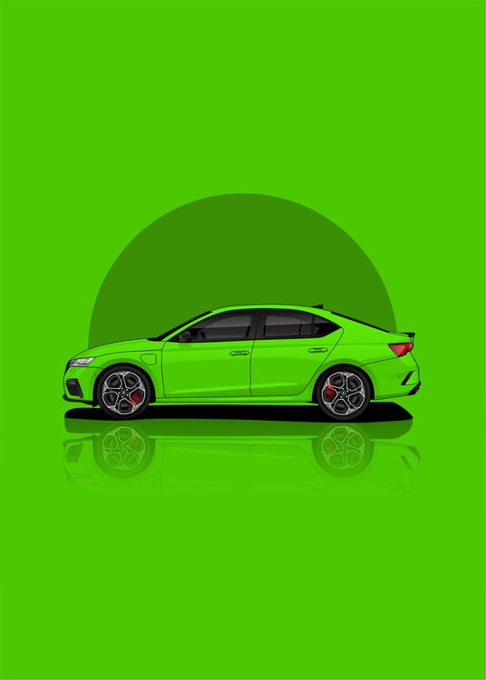 Poster Art Skoda Octavia RS Green