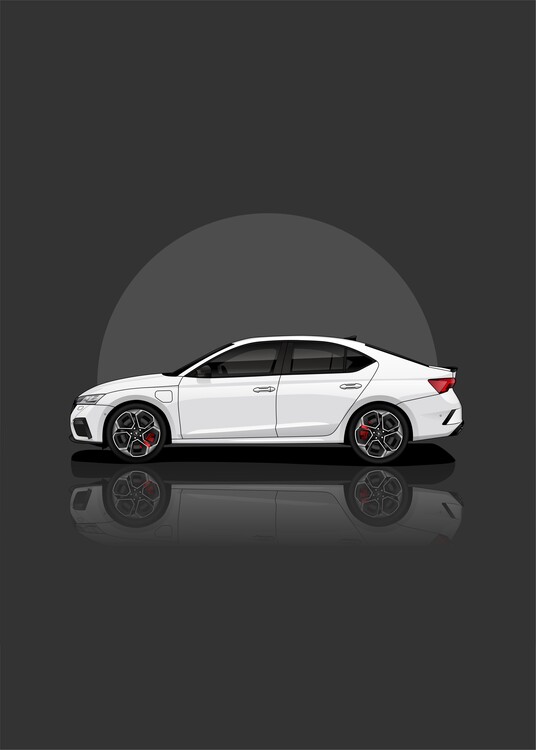 Poster Art Skoda Octavia RS White