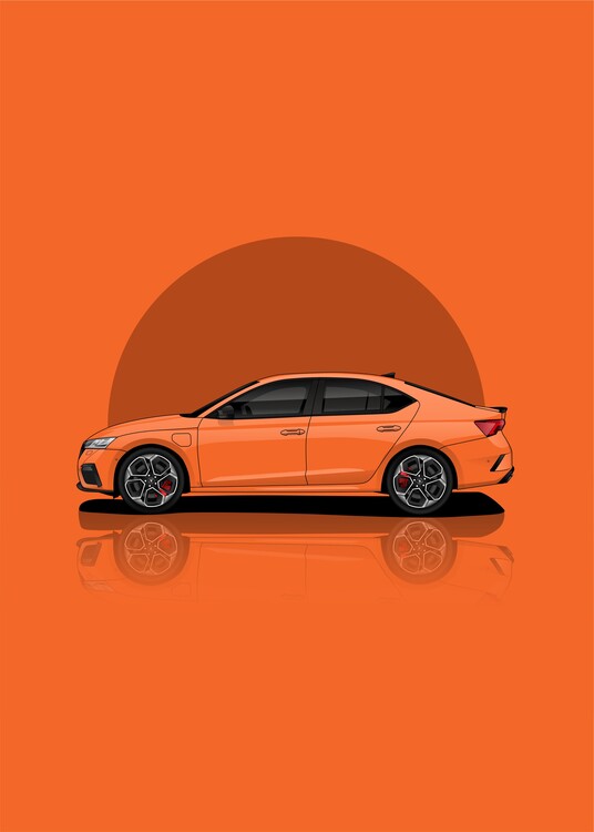 Poster Art Skoda Octavia RS Orange