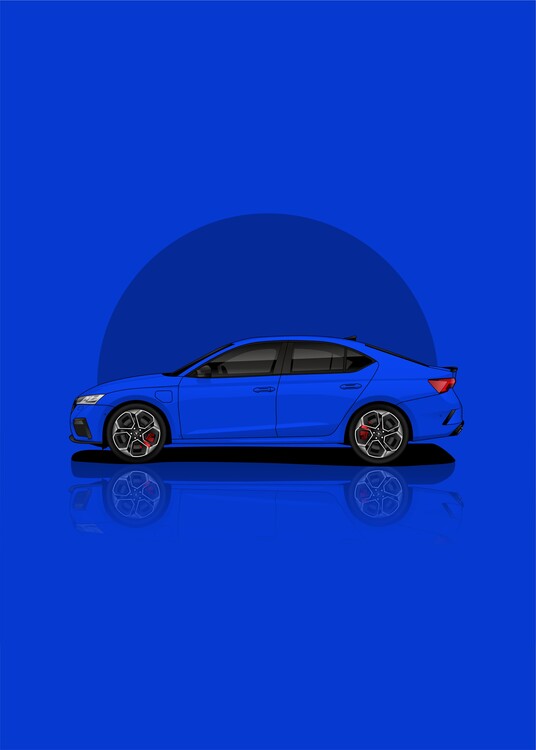 Poster Art Skoda Octavia RS Blue