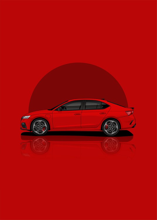 Poster Art Skoda Octavia RS Red