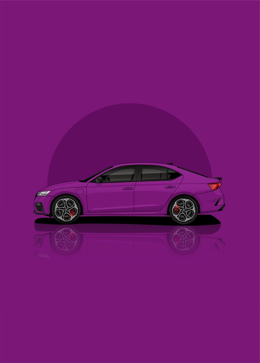 Poster Art Skoda Octavia RS Purple