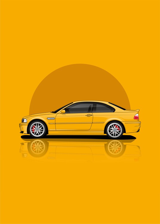 Poster Art BMW M3 2005 Yellow