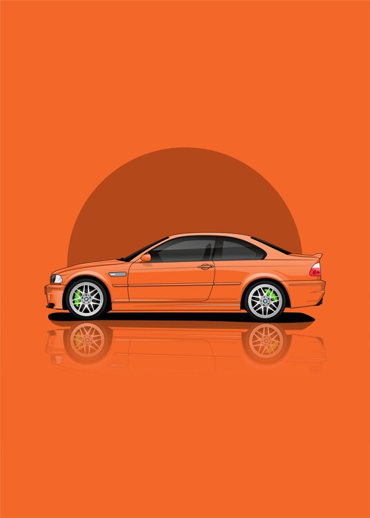 Poster Art BMW M3 2005 Orange