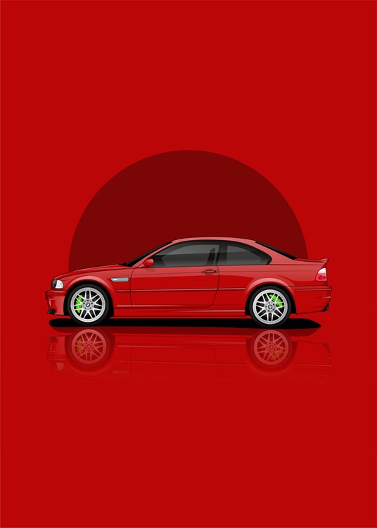 Poster Art BMW M3 2005 Red