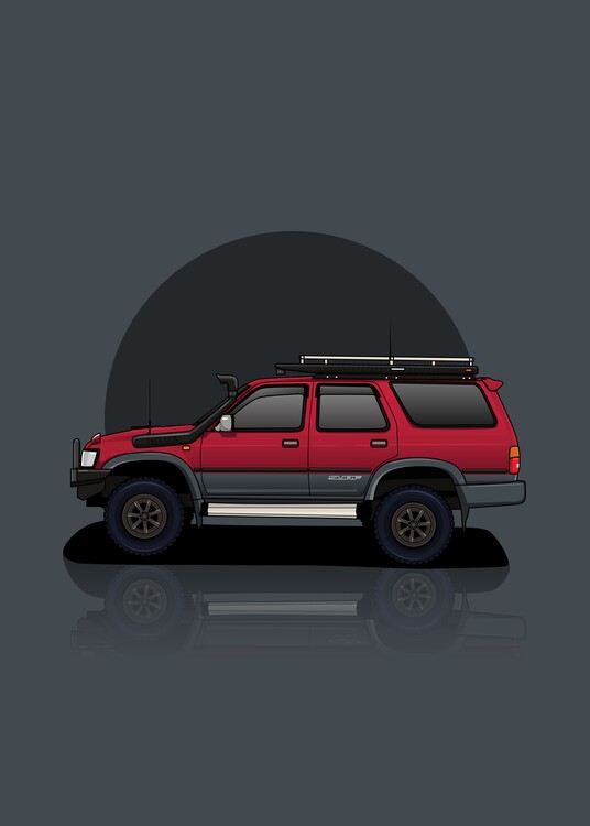 Poster Art toyota surf Red