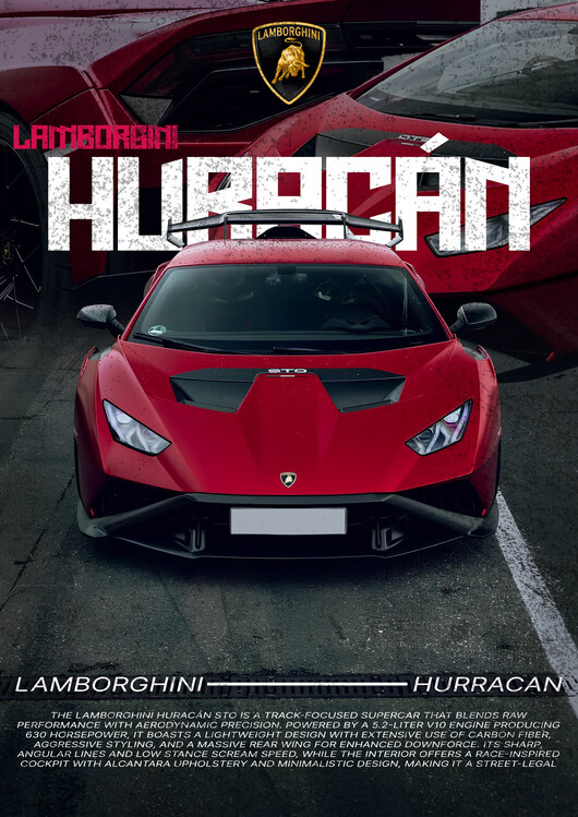 Plakát Lamborghini Huracán STO – Sculpted for Speed
