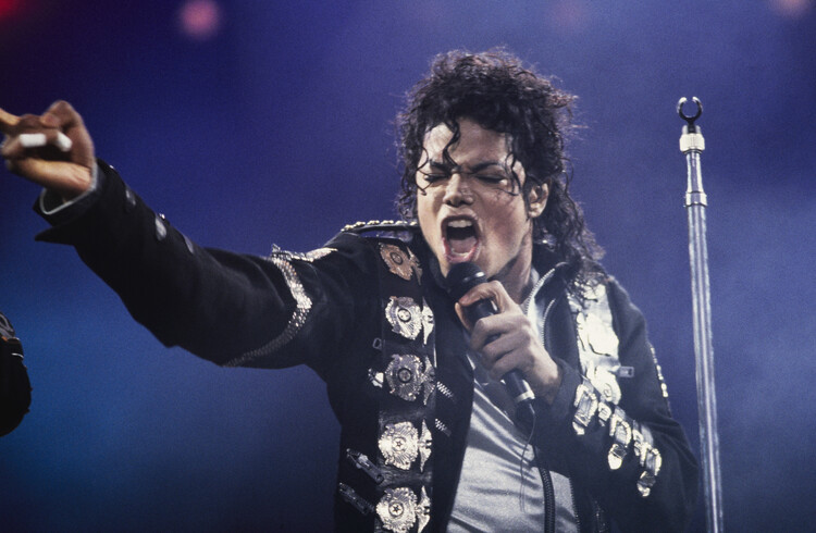 Canvas Print Michael Jackson Performing At Wembley Stadium