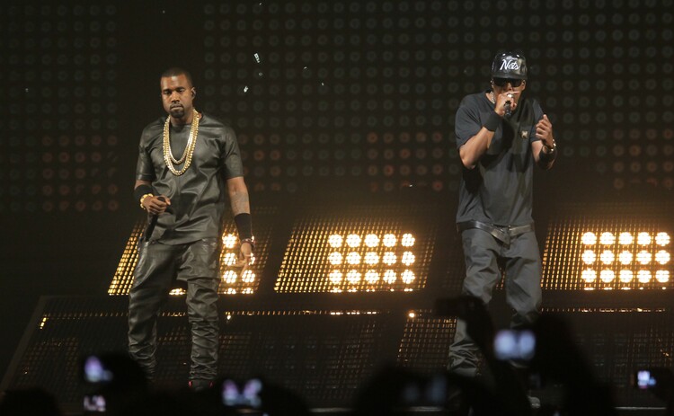 Canvas Print Jay Z and Kanye West in Antwerp