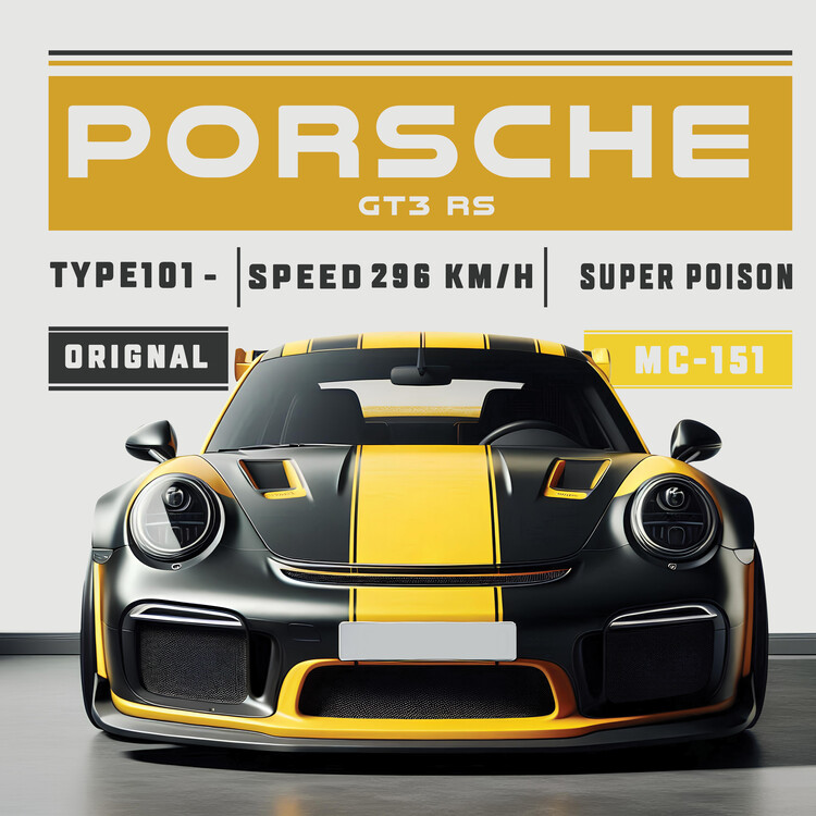 Poster Porsche GT3 RS Technical Masterpiece of Speed